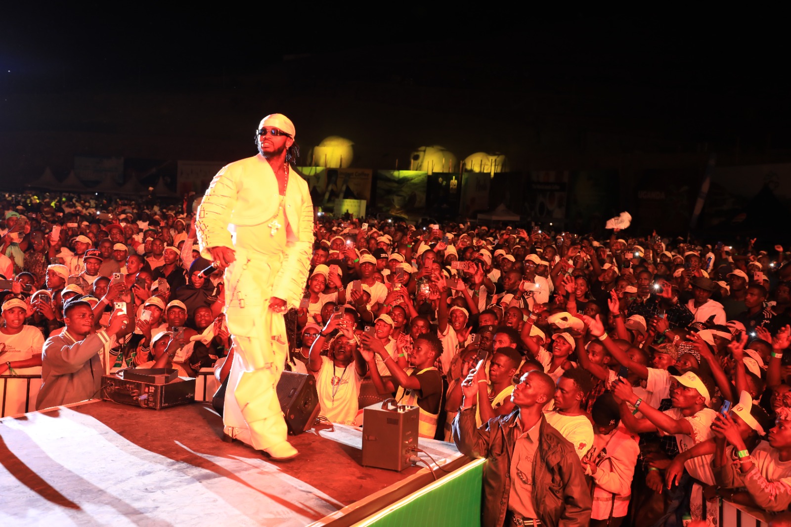 Headline performer in white on the Africa Coffee Park main stage