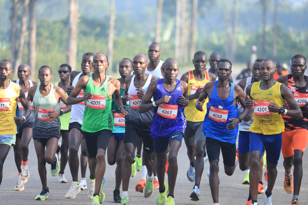 Runners taking part in a coffee marathon